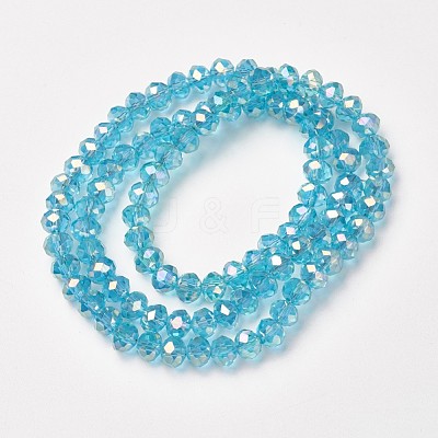 Electroplate Transparent Glass Beads Strands EGLA-A034-T4mm-T09-1
