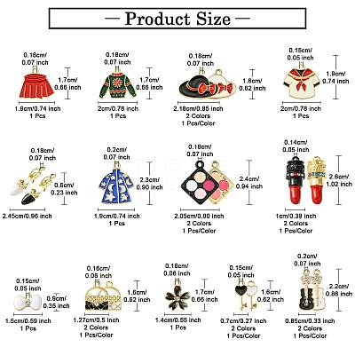 20Pcs 20 Styles Alloy Enamel Pendants ENAM-YW0003-91-1
