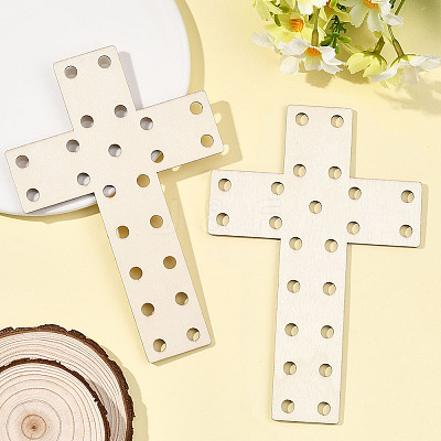 1Pc Easter Unfinished Wooden Cross WOOD-SP0001-69-1