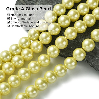 Eco-Friendly Glass Pearl Beads Strands HY-A008-14mm-RB012-1