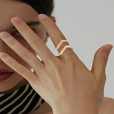 2Pcs 2 Colors Zinc Alloy Cuff Rings for Women RJEW-LP0005-16-1