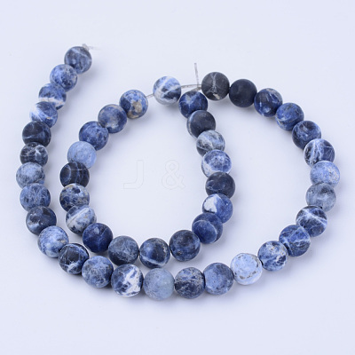 Natural Sodalite Beads Strands G-Q462-12mm-07-1