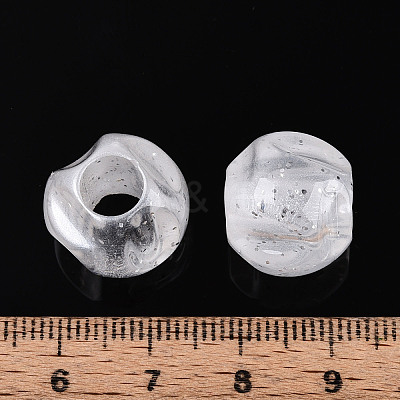 Transparent Acrylic and Glitter Powder Beads TACR-T028-66B-1