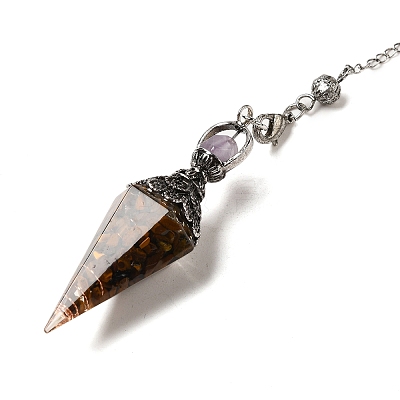 Resin Bullet Dowsing Pendulum Big Pendants G-H058-01AS-10-1