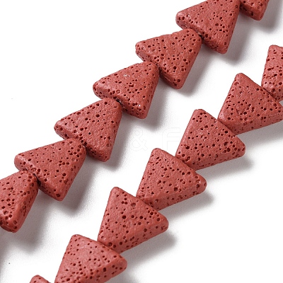 Triangle Dyed Natural Lava Rock Beads Strands G-O126-04A-12-1