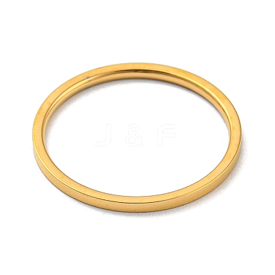 Ion Plating(IP) 304 Stainless Steel Simple Plain Band Finger Ring for Women Men X-RJEW-F152-05G-E-1
