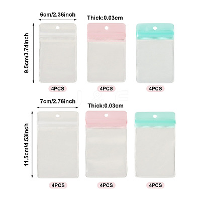 24Pcs 6 Styles Rectangle Transparent EVA Zip Top Gift Bags OPP-TADJ0001-08-1