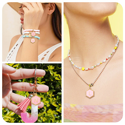 52Pcs 2 Colors Alloy Enamel Pendants ENAM-TA0002-97A-1