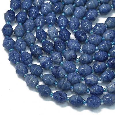 Natural Dyed & Heated Blue Aventurine Beads Strands G-K389-D12-01-1