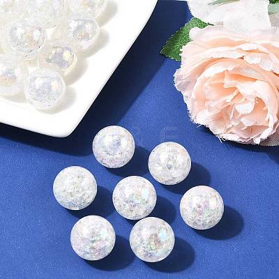 Bubblegum AB Color Transparent Crackle Acrylic Round Beads CACR-R011-20mm-03-1