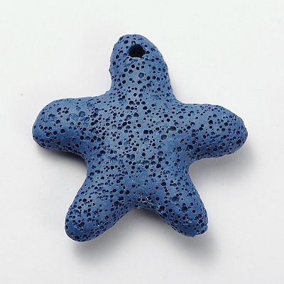 Synthetic Lava Rock Big Starfish/Sea Stars Pendants G-O025-05B-1