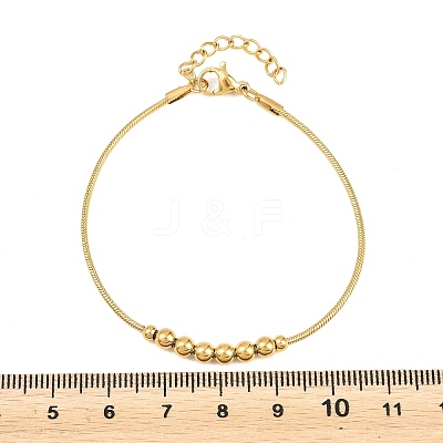 201 Steel Round Beaded Bracelets BJEW-D458-06G-1
