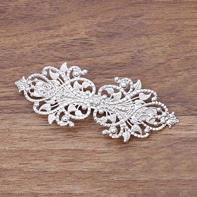Brass Filigree Hair Barrette OHAR-PW0001-201S-1