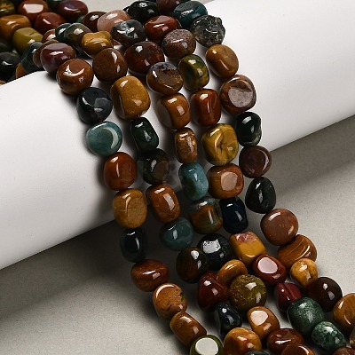 Natural Ocean Jasper Beads Strands G-P568-C06-01-1