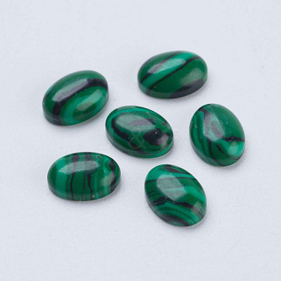 Synthetic Malachite Cabochons G-F541-04-6x8mm-1