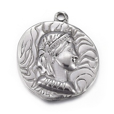 304 Stainless Steel Pendants STAS-P218-02B-1