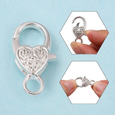 Tibetan Style Heart Lobster Claw Clasps K08Y0021-1