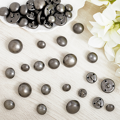 40Pcs 3-Hole Brass Buttons BUTT-CY0001-18B-1