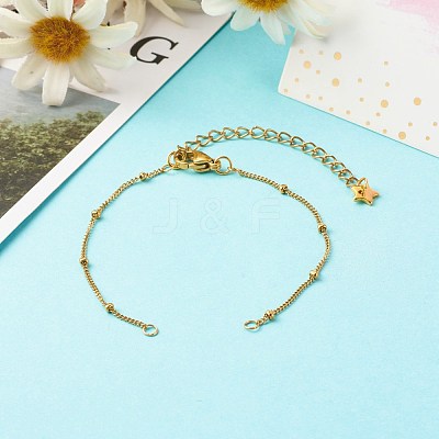 Handmade 304 Stainless Steel Satellite Chains Bracelets Making Accessories AJEW-JB01024-1