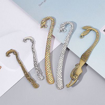 12Pcs 6 Style Alloy Bookmark Findings FIND-SC0003-51-1