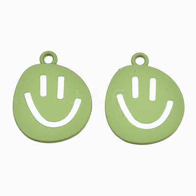 Spray Painted Alloy Pendants ENAM-S127-025B-RS-1