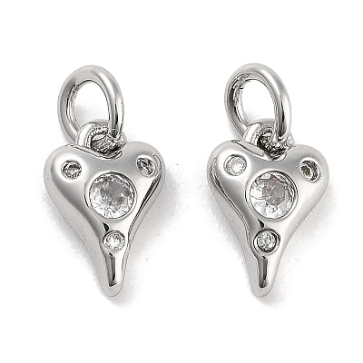Brass Micro Pave Cubic Zirconia Charms KK-C051-06P-01-1