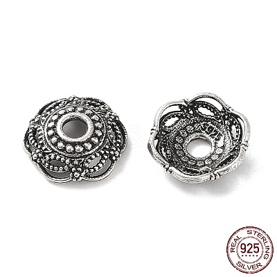 925 Sterling Silver Bead Caps STER-A040-01AS-1