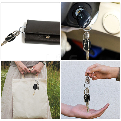 4Pcs 2 Colors Zinc Alloy Push Gate Snap Keychain Clasp Findings FIND-CA0005-88-1
