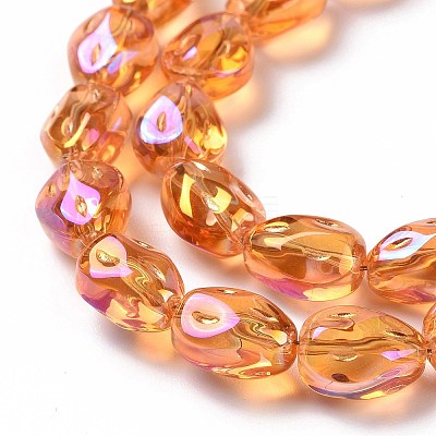 Transparent Electroplate Glass Beads Strands GLAA-C025-02-1