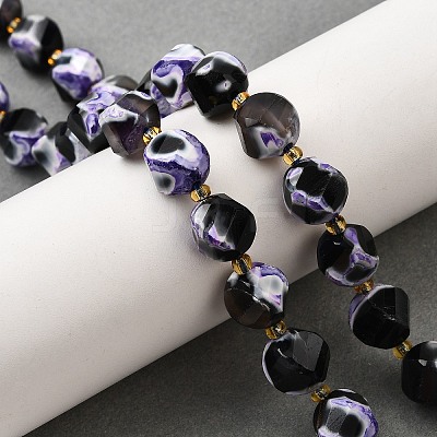 Natural Fire Crackle Agate Beads Strands G-U023-A17-01-1