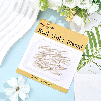 10 Pairs Rack Plating Brass Earring Hooks EJEW-BBC0002-26-1