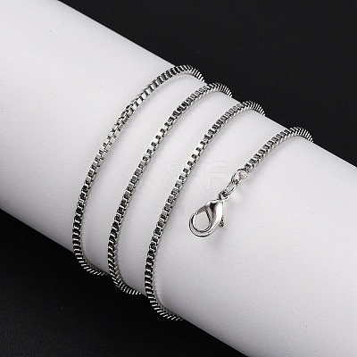 1.5mm Rack Plating Brass Box Chain Necklaces for Women Men MAK-L044-30P-1