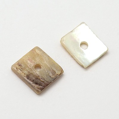 Square Natural Akoya Shell Beads SHEL-N034-02-1