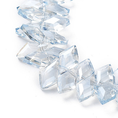 Electroplate Rhombus Glass Beads Strands EGLA-A036-12A-PL01-1