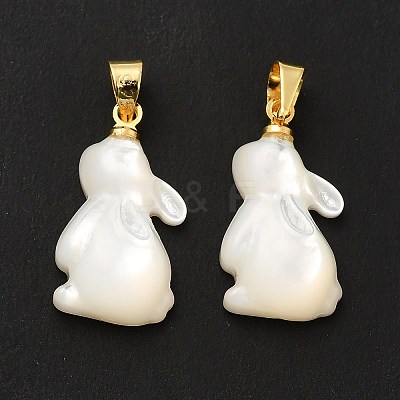 Natural White Shell Pendants SHEL-G014-13A-1
