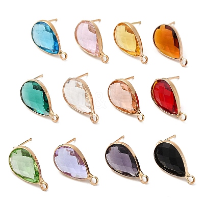 Brass Stud Earring Findings KK-Q777-28LG-1
