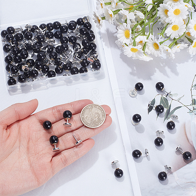 80Pcs Plastic Imitation Pearl Anti-glare Lapel Pins Brooches JEWB-SP0001-12B-1