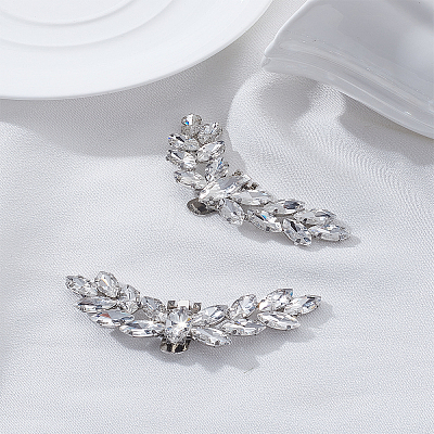 2Pcs Detachable Alloy Rhinestone Shoe Buckle Clips AJEW-LP0001-33-1