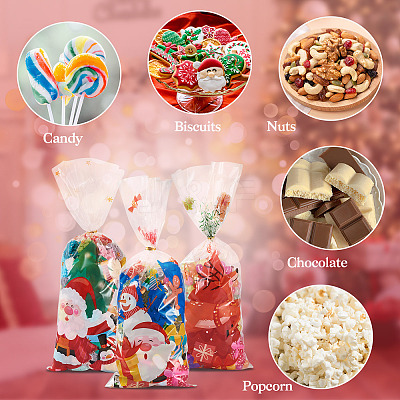 40Pcs 4 Styles Christmas Theme OPP Self-adhesive Cookie & Snacks Package Bags CON-TAC0010-90A-1