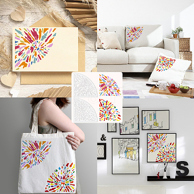 Acrylic Tie Dye Stencils Reusable Art Painting Template DIY-WH0429-005-1