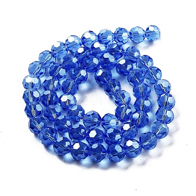 Electroplate Transparent Glass Beads Strands EGLA-A035-T10mm-A14-1