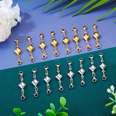 16Pcs 2 Style 304 Stainless Steel Lobster Claw Clasps PALLOY-TAC0264-1
