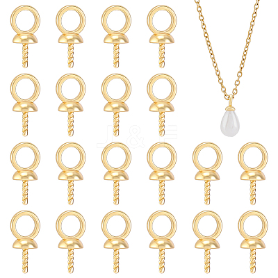 80Pcs Brass Screw Eye Peg Bails KK-ME0004-74G-1