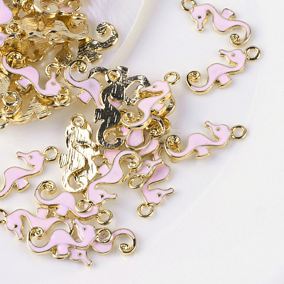 Sea Horse Alloy Enamel Pendants ENAM-Q033-38A-1