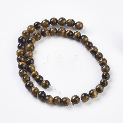 Natural Tiger Eye Beads Strands G-C076-4mm-1B-1