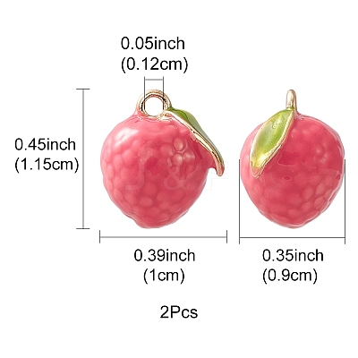 2Pcs Brass Enamel Charms KK-YW0001-86-1