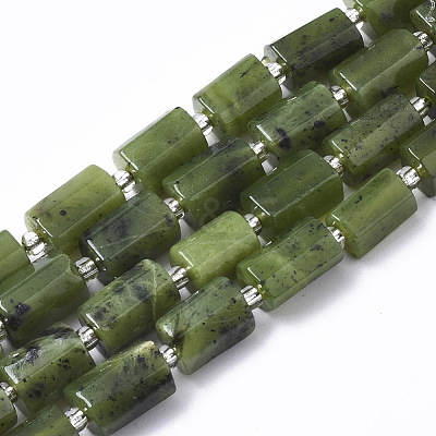 Natural Canadian Jade Beads Strands X-G-S345-8x11-006-1