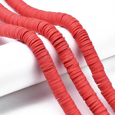 Flat Round Handmade Polymer Clay Beads CLAY-R067-12mm-30-1