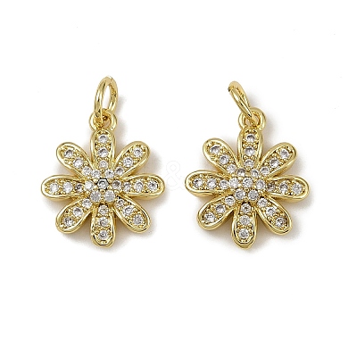 Brass Micro Pave Cubic Zirconia Pendants KK-I358-063G-K-1