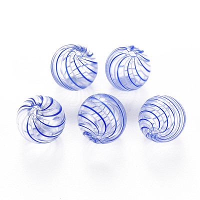 Transparent Handmade Blown Glass Globe Beads X-GLAA-T012-35C-07-1